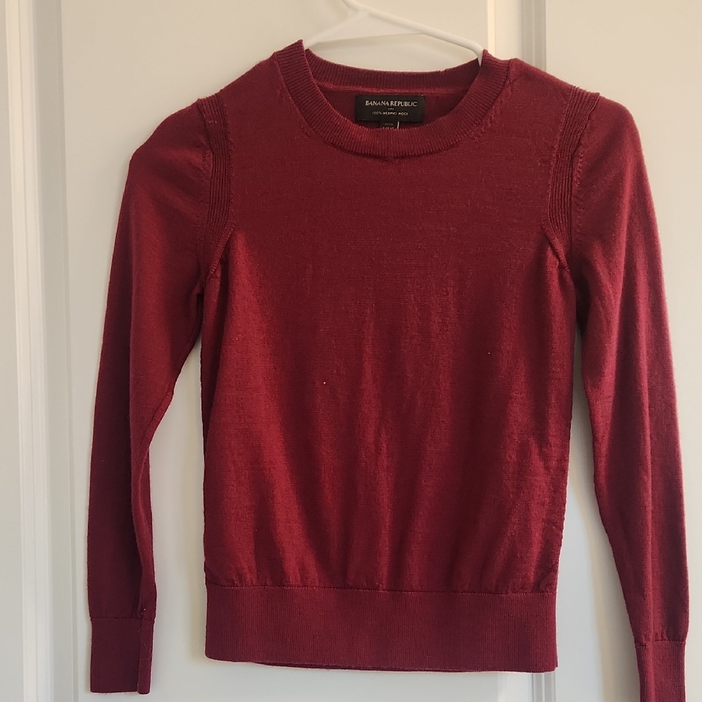 Banana Republic Merino Wool Maroon Sweater